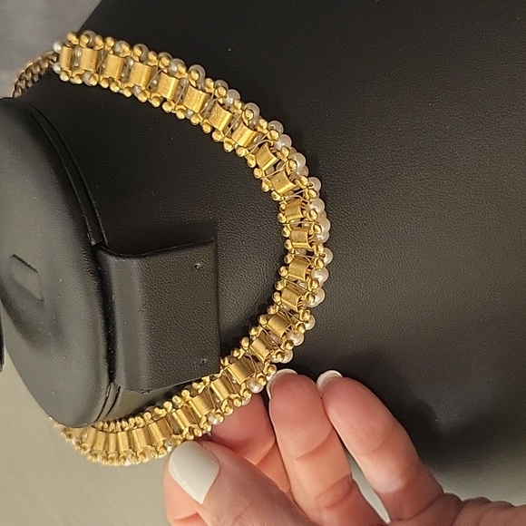 Vintage Faux  Pearl Collar Choker Necklace - Picture 4 of 4